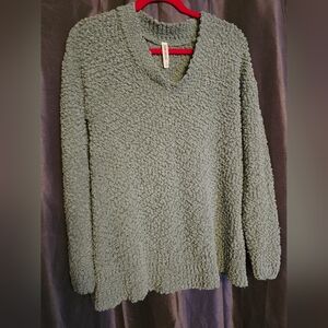 Zenana Outfitters Olive V-Neck Sweater